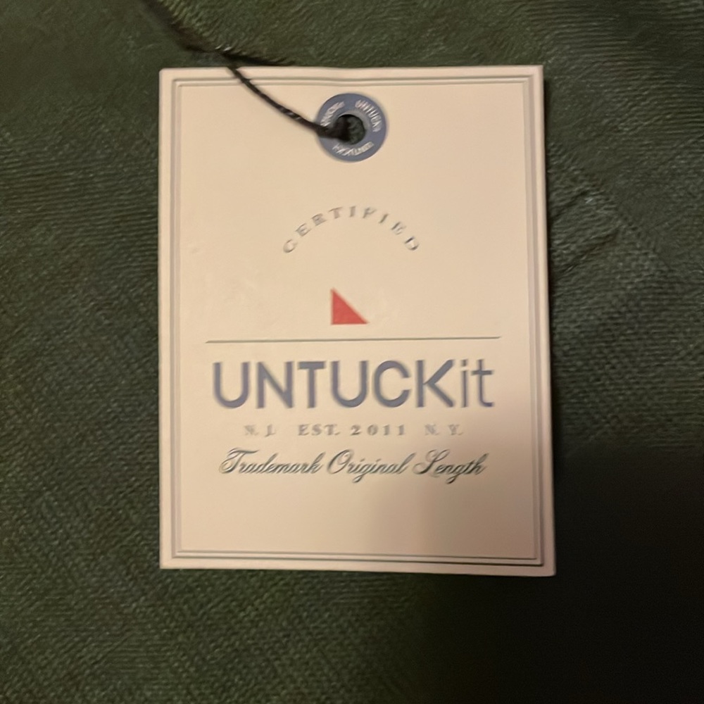 NWT long sleeve green Untuckit shirt sz large - Picture 3 of 4